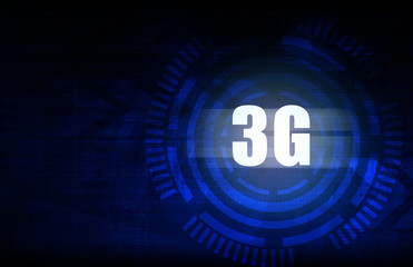 3G with blue abstract technology background