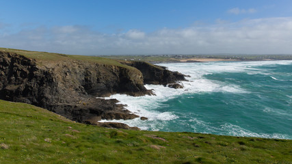 North Cornwall coast view Trevose Head to Constantine Bay and Newquay