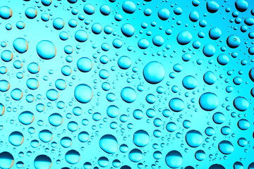 Water drops on blue background