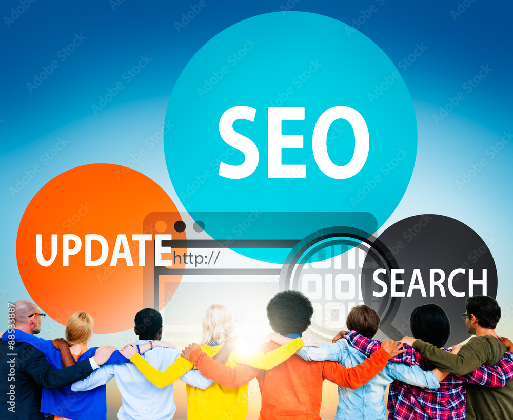 Poster search engine optimisation data update concept