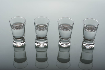 Four shots of vodka