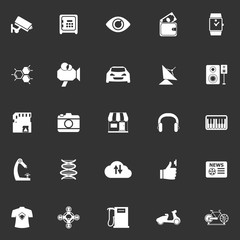 Hitechnology icons on gray background