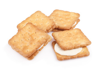 Cracker on white background