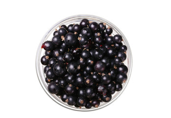 white currants in a glass view from above