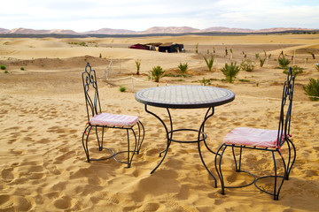   and seat in   morocco    africa yellow sand