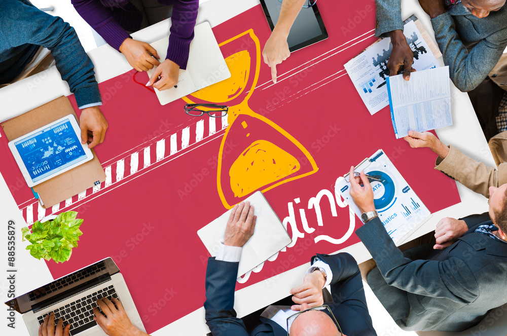 Poster loading data information transfer digital internet concept