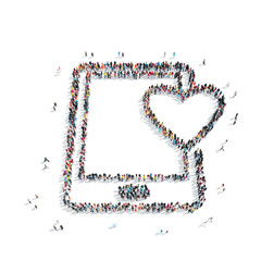 people in the shape of a tablet, heart