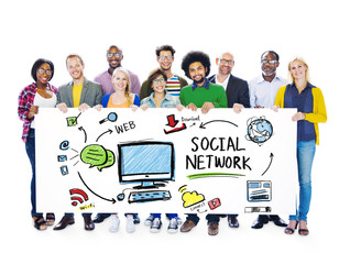Social Network Social Media People Diversity Banner Concept