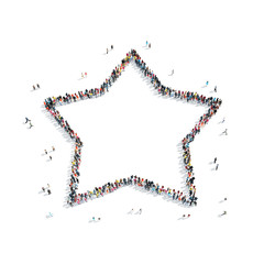 people in the shape of a star