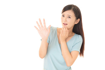 Fototapeta premium 驚く女性