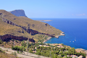Fototapeta na wymiar riserva dello zingaro, sicilia, vista panoramica
