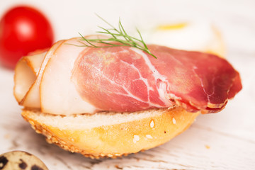 Tasty tapas with jamon