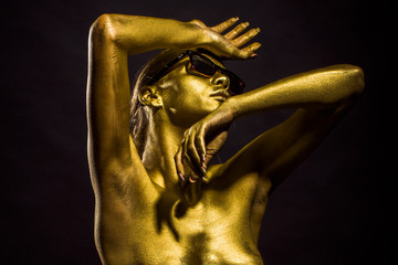 Fashionable golden female body