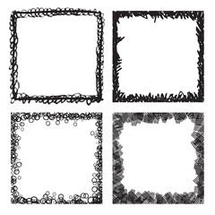 Vector Vintage Grunge Brush Stroke Dirty Overlay Distress Border