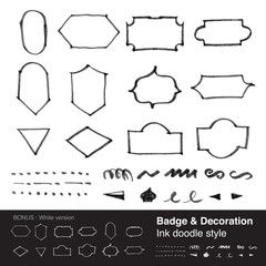 Vector : Badge & Decoration item in ink style