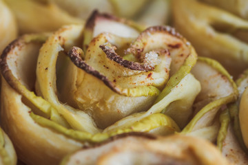 Macro of tasty homemade apple cake