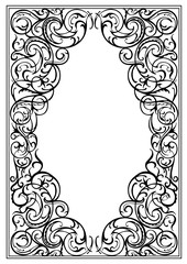 Vector black ornate frame. Vintage. 