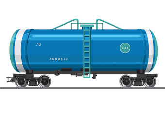 Gas Tank. A railroad car with a gas. 