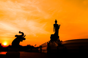 Sunset and Buddha.
