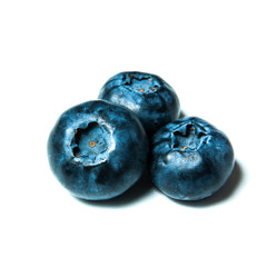 Fresh great bilberries or blueberries isolated on white