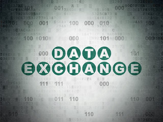 Information concept: Data Exchange on Digital Paper background