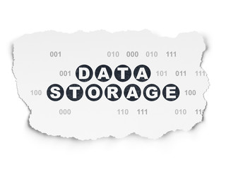 Information concept: Data Storage on Torn Paper background