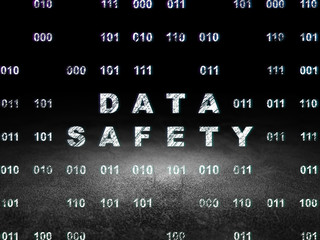 Information concept: Data Safety in grunge dark room