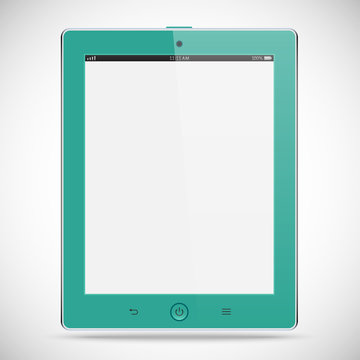 realistic detailed tablet with touch screen isolated