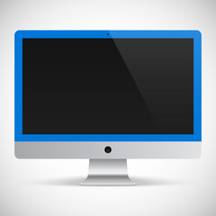 realistic detailed monitor isolated on a gray background