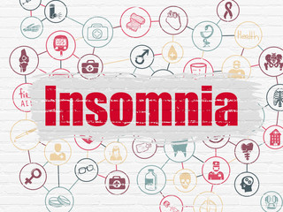 Healthcare concept: Insomnia on wall background