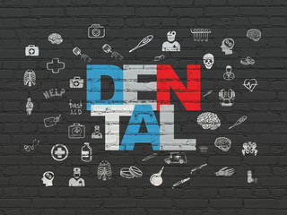 Medicine concept: Dental on wall background