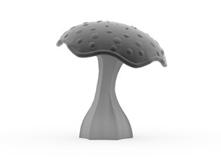 Black mushroom rendered isolated
