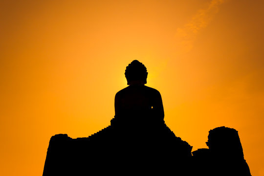 Sunset and Buddha.