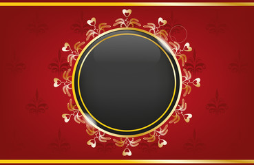 golden red box with a black ball