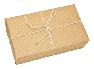 Brown Paper Covered Parcel Tied With String