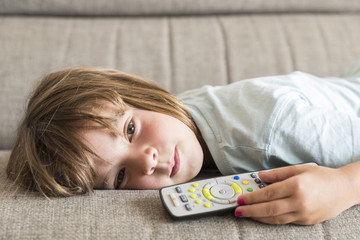Little girl watching TV