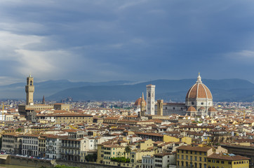 Fototapeta na wymiar Cathedral and Palazzo Vecchio, Florence, Italy