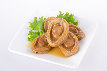 Abalones. Chinese cuisine abalone on background.
