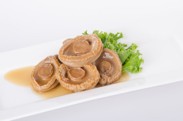 Abalones. Chinese cuisine abalone on background.