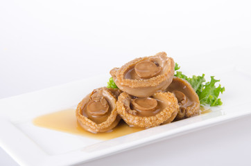Abalones. Chinese cuisine abalone on background.