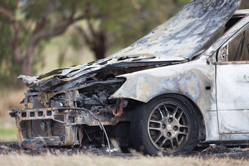 Fototapeta na wymiar Burnt Out Car