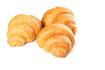 Tasty croissants isolated on a white