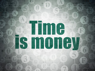 Time concept: Time Is money on Digital Paper background