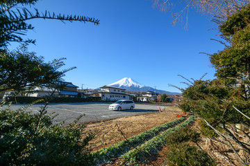 A small village near Mount Fuji.