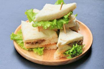 tuna sanwich on black background