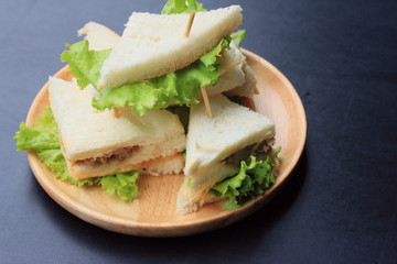 tuna sanwich on black background