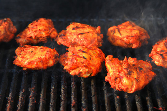 Indian style marinated chicken on the grill