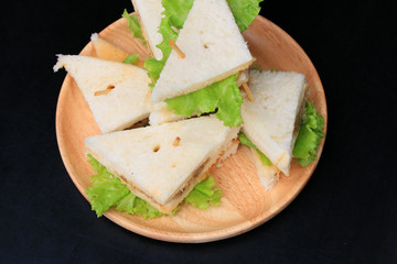 tuna sanwich on black background