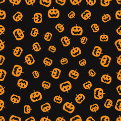 seamless pattern with pumpkins for Halloween