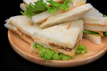 tuna sanwich on black background